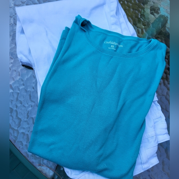 Croft & Barrow Turquoise Short Sleeve Tee Size XL - Picture 5 of 6
